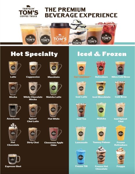 Travelin Toms Coffee of Loveland - Menu 1