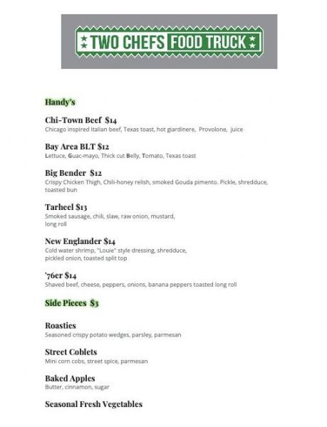 Two Chefs Food Truck - Menu 1