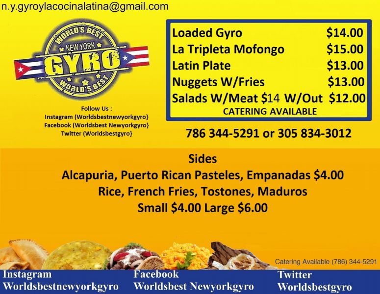 Worlds Best NY Gyros - Menu 1