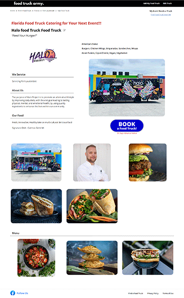 FoodTruckArmy Example Page 1