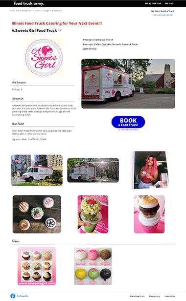 FoodTruckArmy Example Page 2